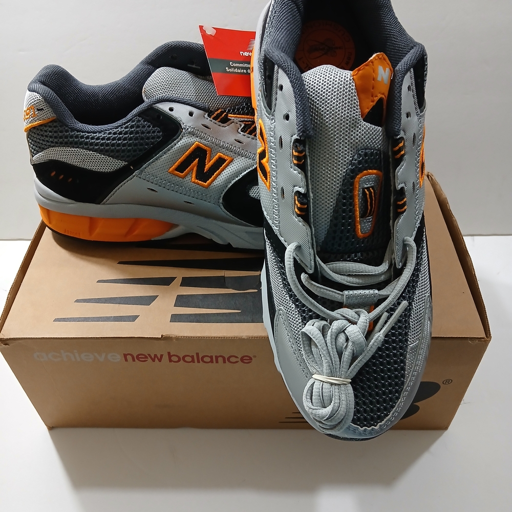 New Balance Gray and Orange Sneakers